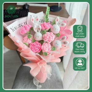 Bó Hoa Lợn Len Handmade Dễ Thương
